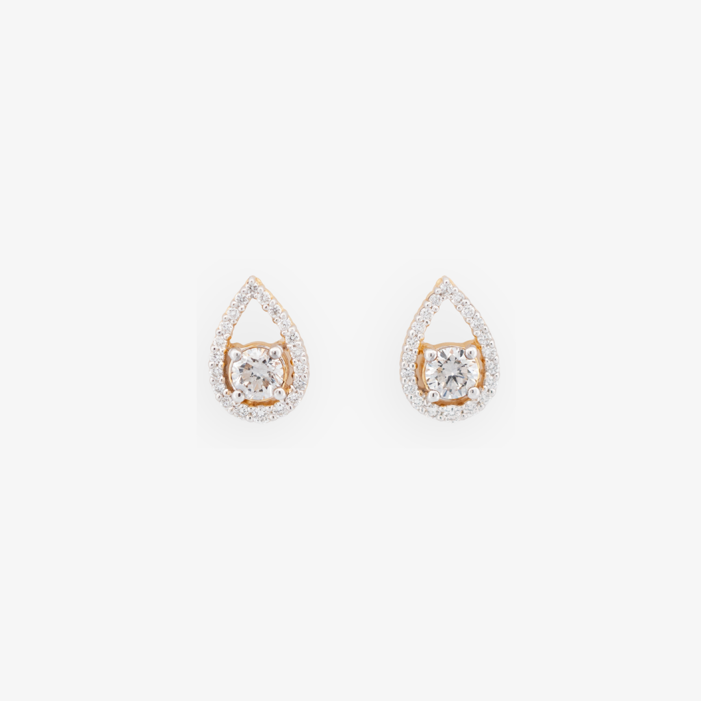 Aretes Halo Pera 1.00 CTW Diamante de Laboratorio Oro 14K