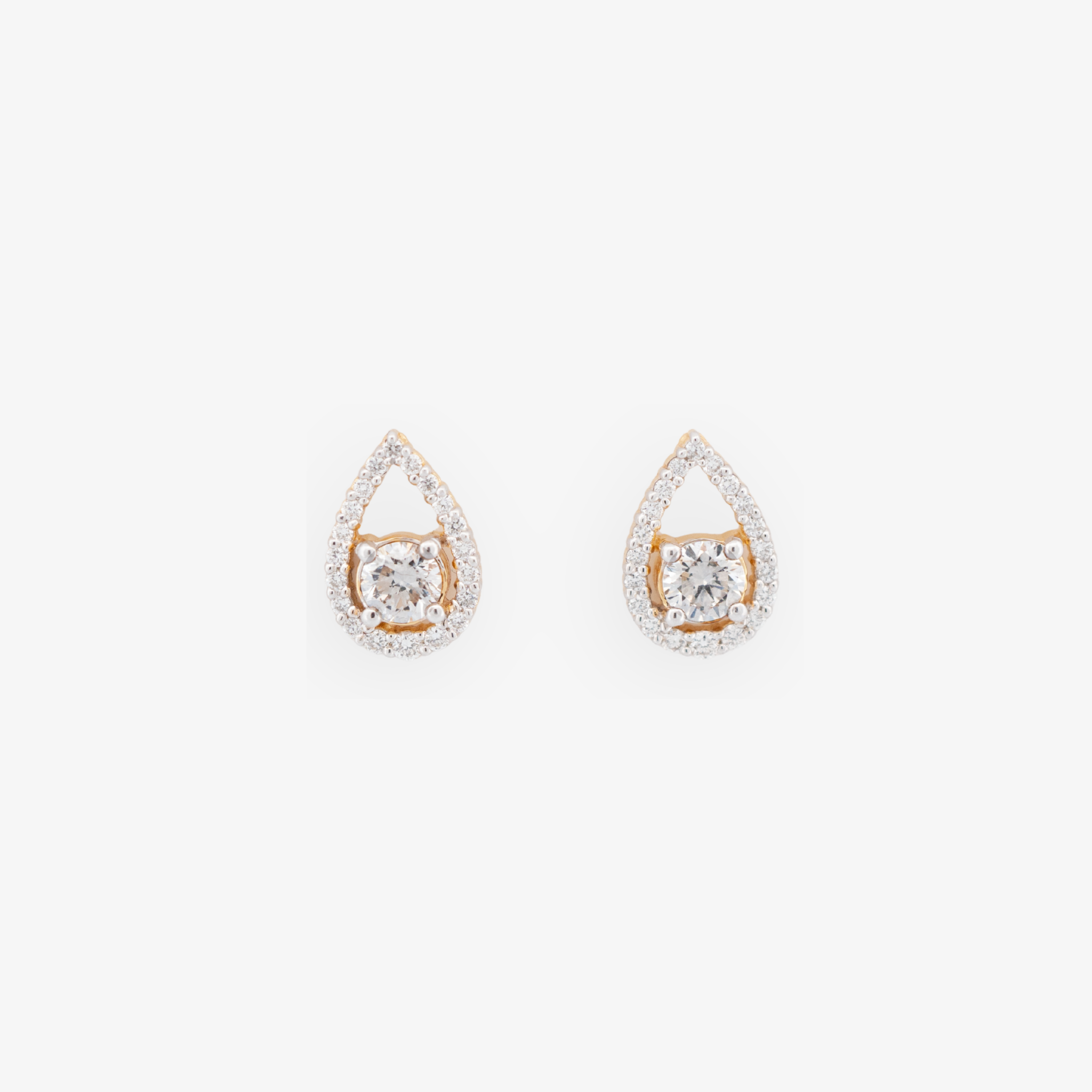 Aretes Halo Pera 1.00 CTW Diamante de Laboratorio Oro 14K