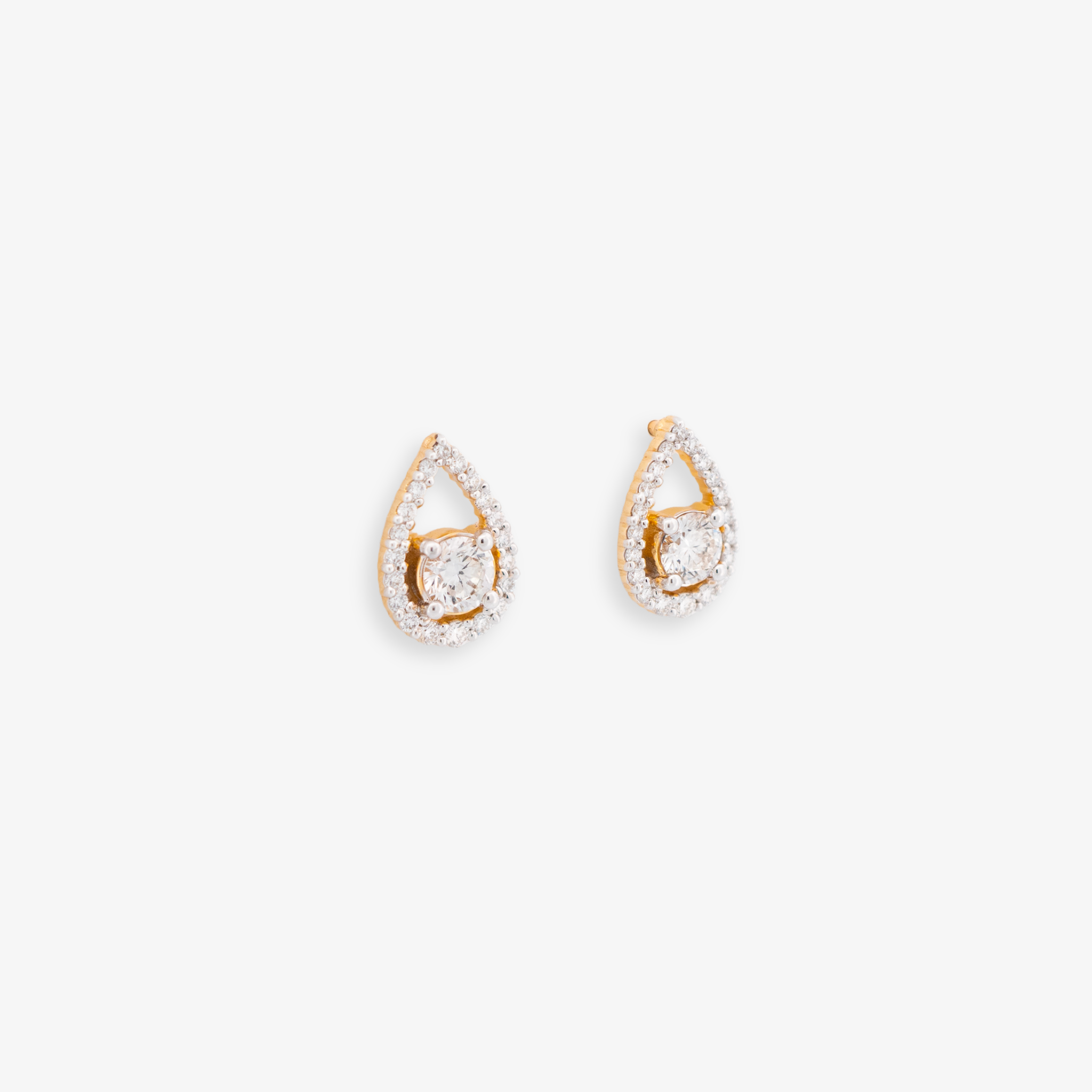 Aretes Halo Pera 1.00 CTW Diamante de Laboratorio Oro 14K