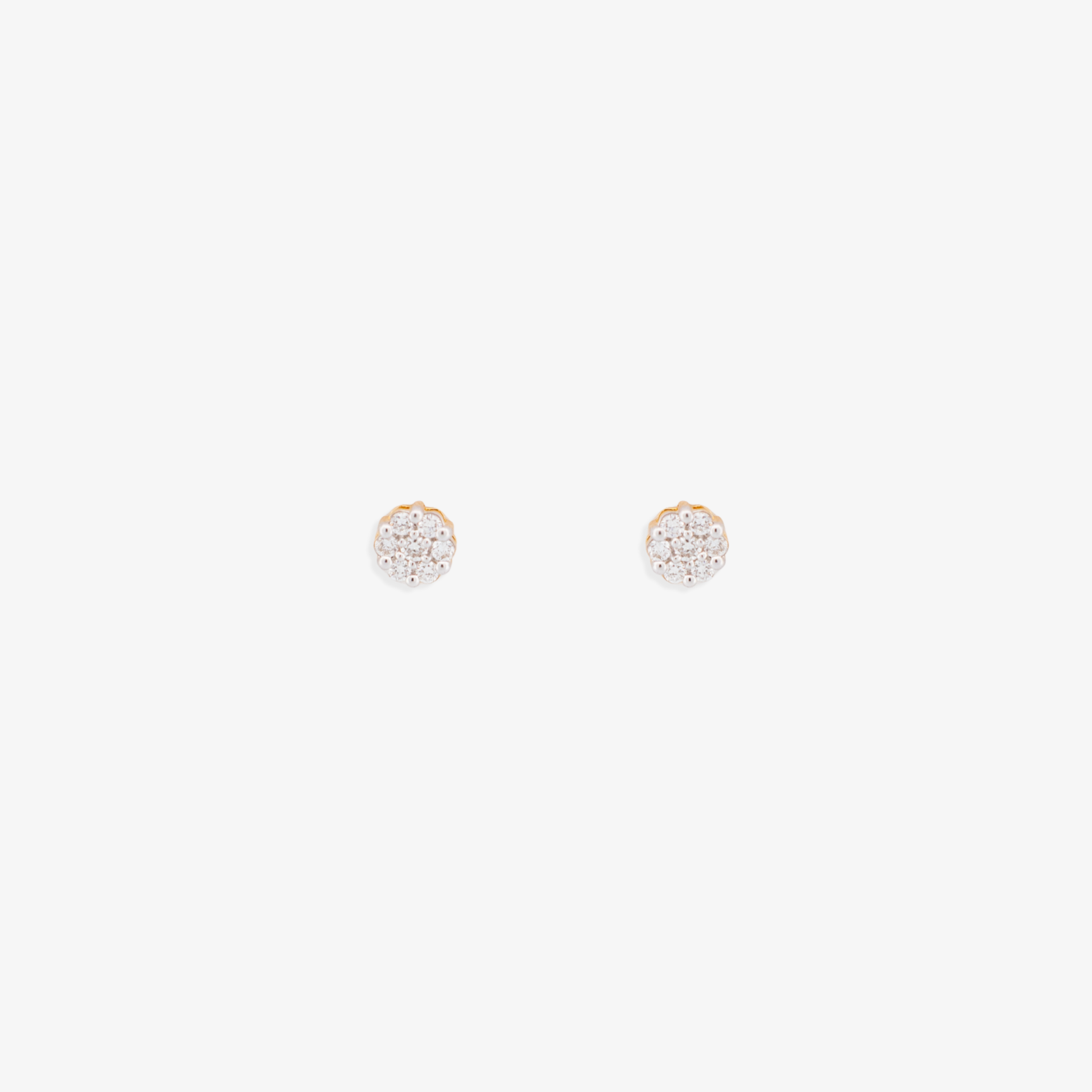 Aretes Flower Cluster 0.23 CTW Diamante de Laboratorio Oro 14K