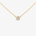 Collar Floral de Diamantes Naturales 1.20 CT Oro Amarillo 14K