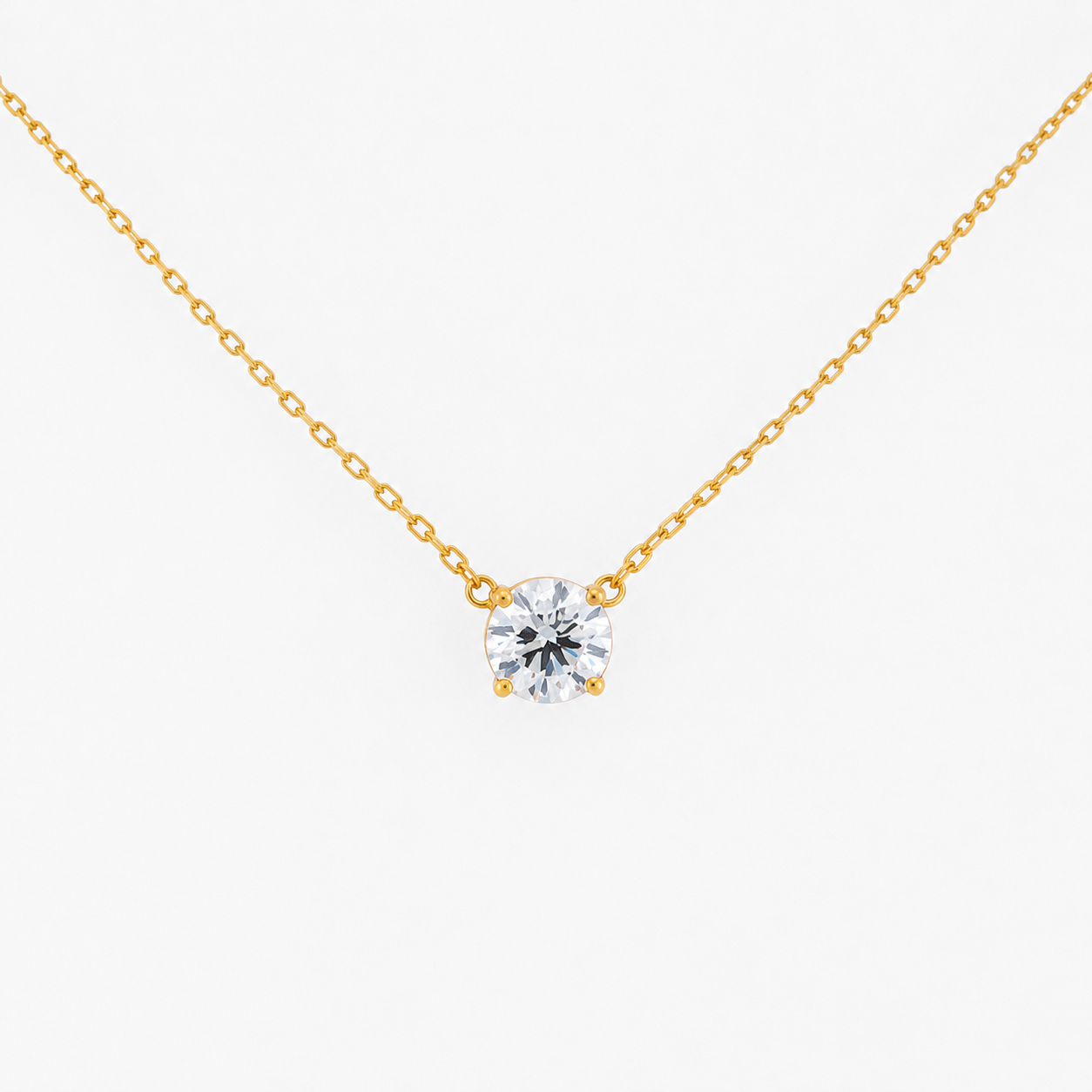 Collar Solitario 1.72 CT Diamante de Laboratorio Oro 14K