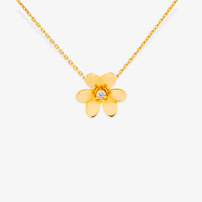 Cadena Estilo Frivole Diamante Natural 0.17 CTW Oro Amarillo 14K