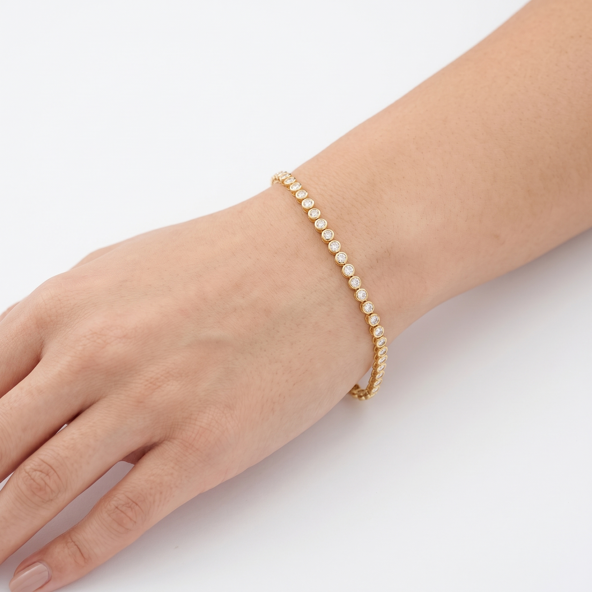 Pulsera Tennis 1.992 CT Diamante de Laboratorio Oro Amarillo 14K