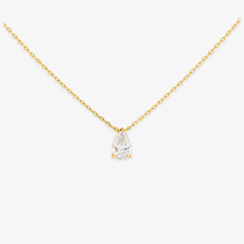 Collar Pera 1.51 CT Diamante de Laboratorio Oro Amarillo 14K