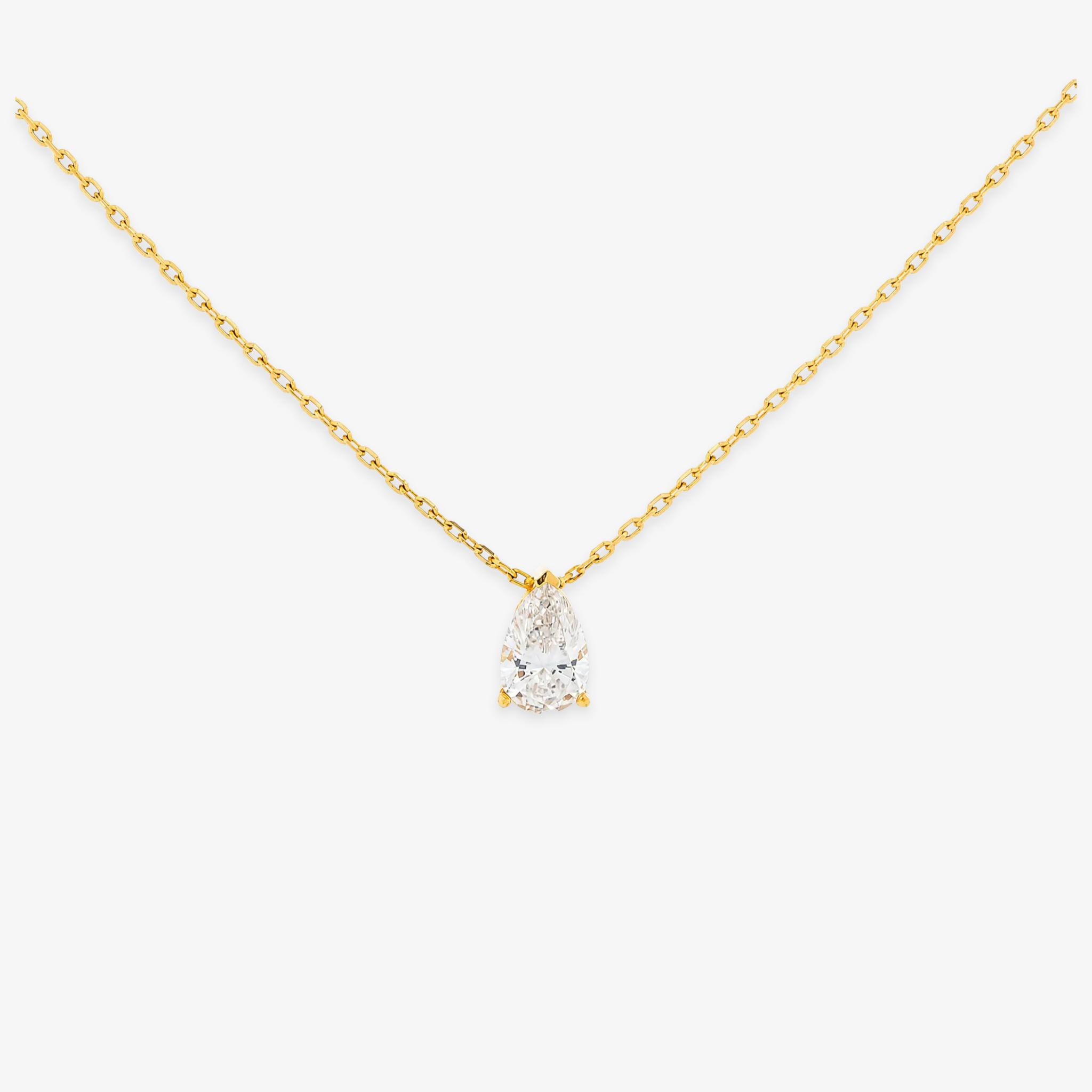 Collar Pera 1.51 CT Diamante de Laboratorio Oro Amarillo 14K